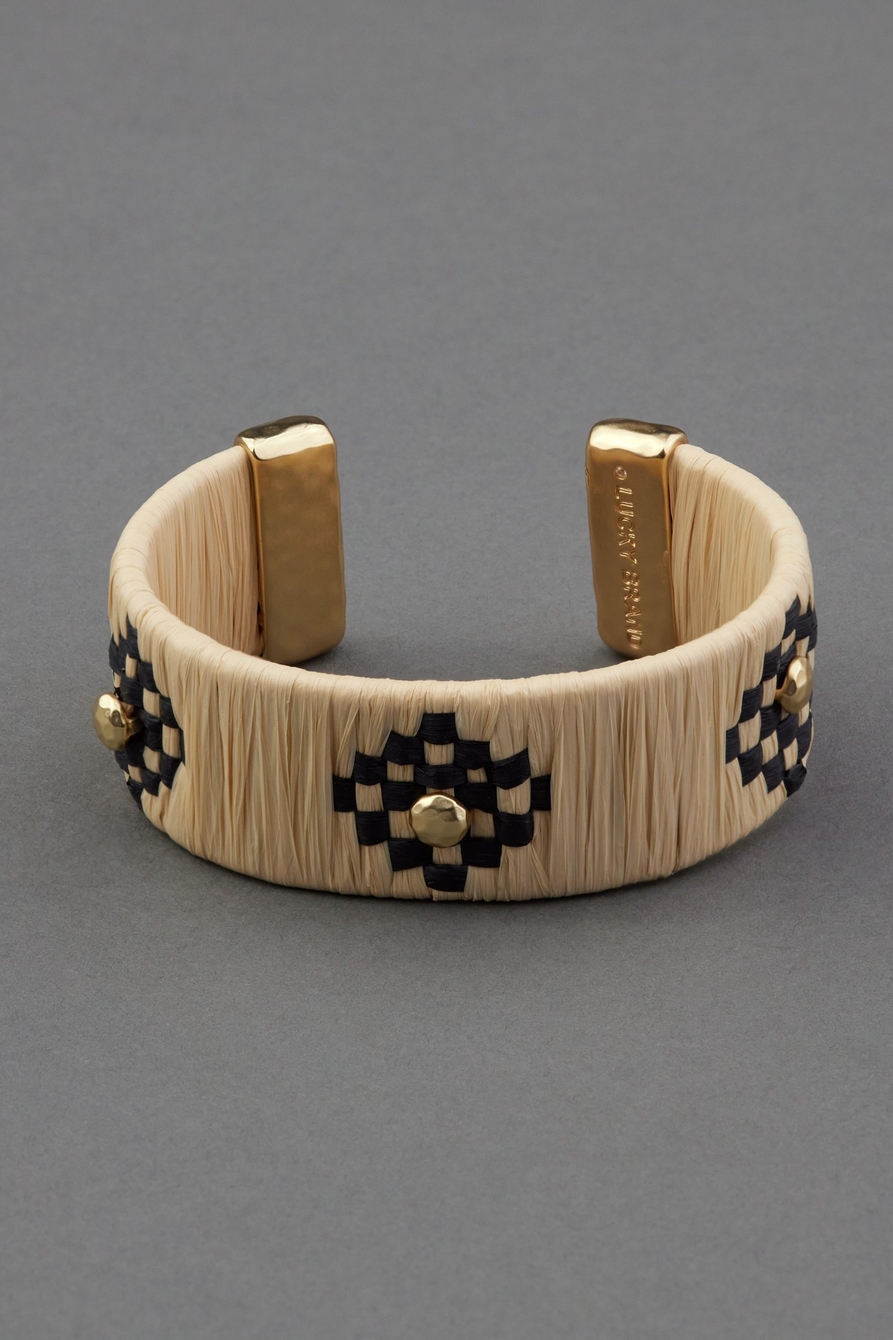geometric rafia woven bracelet